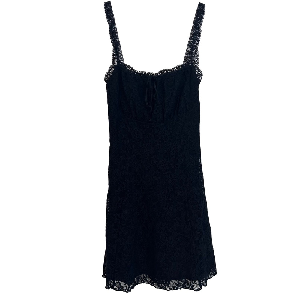 Forever 21 Black Floral Lace Mini Dress Sleeveless Y2K Coquette Whimsygoth Small
